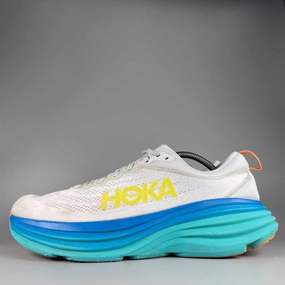 Hoka One One Bondi 8 Men's Size 12 D Gray Running Sneakers Gym Shoes Casual EUC